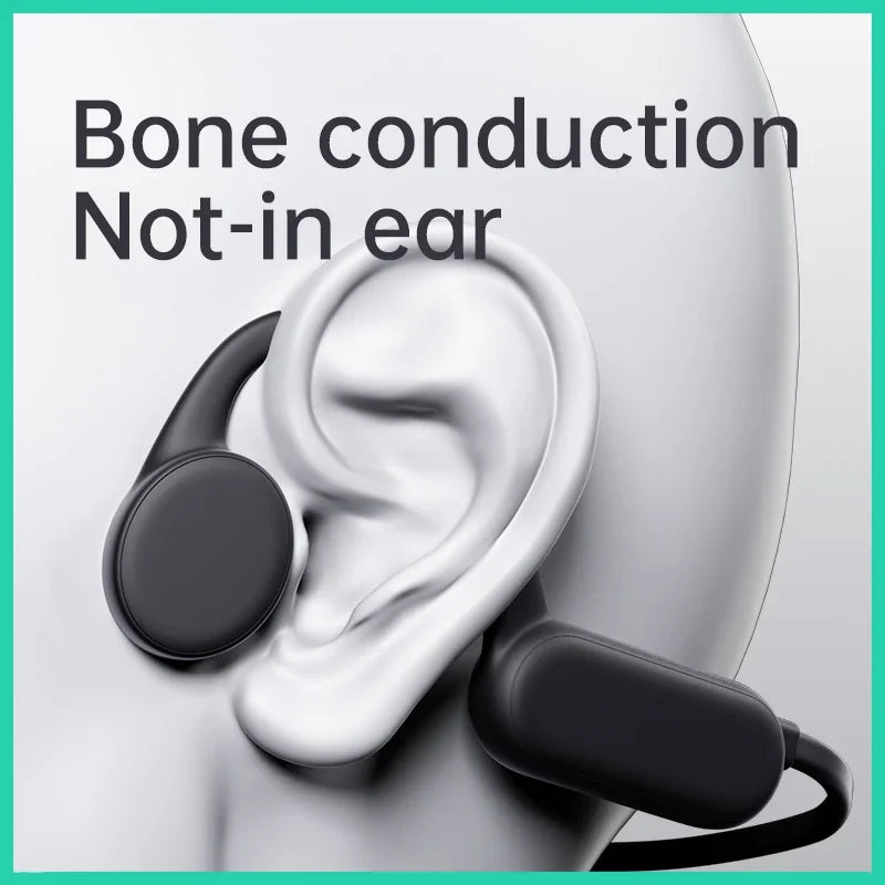Wireless Bone Conduction Sports Headphones Bluetooth IPX8 Waterproof Earphones with MP3 Player 32GB Music Headset Black