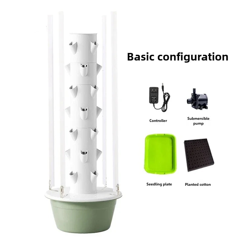 Hydroponic Tower Garden Vertical Soilless Growing System for Vegetables Herbs and Indoor Gardening