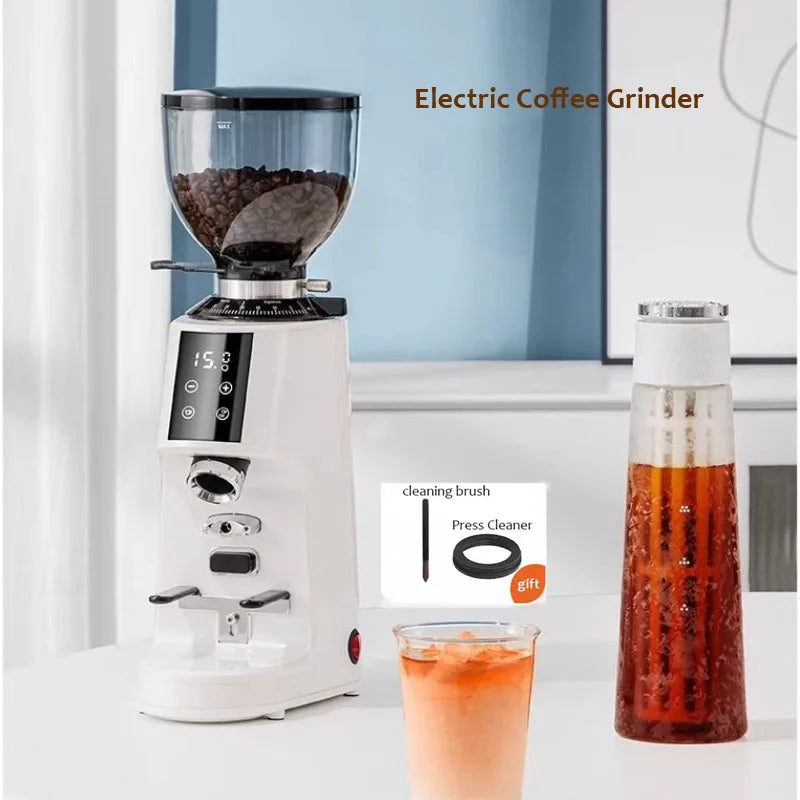 Electric Coffee Grinder 220V Fully Automatic Coffee Bean Grinder White AU Plug Quantitative Home Use