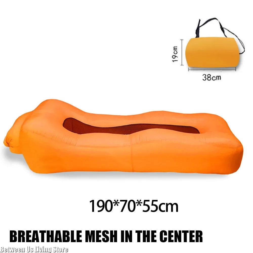 Inflatable Sofa Bed Extra Wide Non-Roll Design 190 x 70 cm for Beach, Garden and Indoor Use