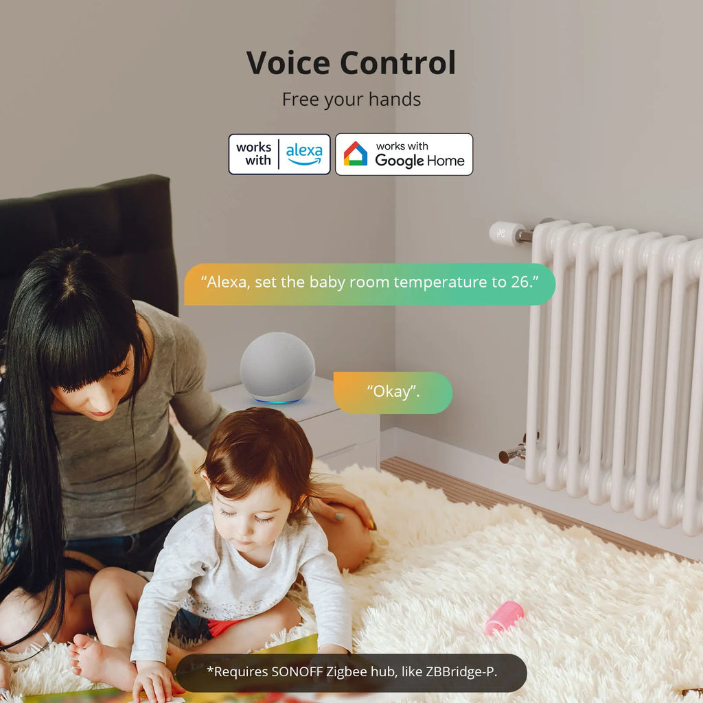 3PCS TRVZB Smart Thermostatic Radiator Valve Home Heating Frost Protection Remote Group Control eWeLink Alexa 59.4×59.4×95mm