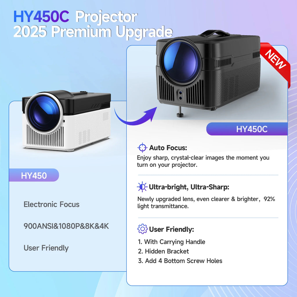 Auto Focus Projector 900 ANSI 1080P Native 8K Support Ultra Short Throw Home Theatre Projector with Voice Control