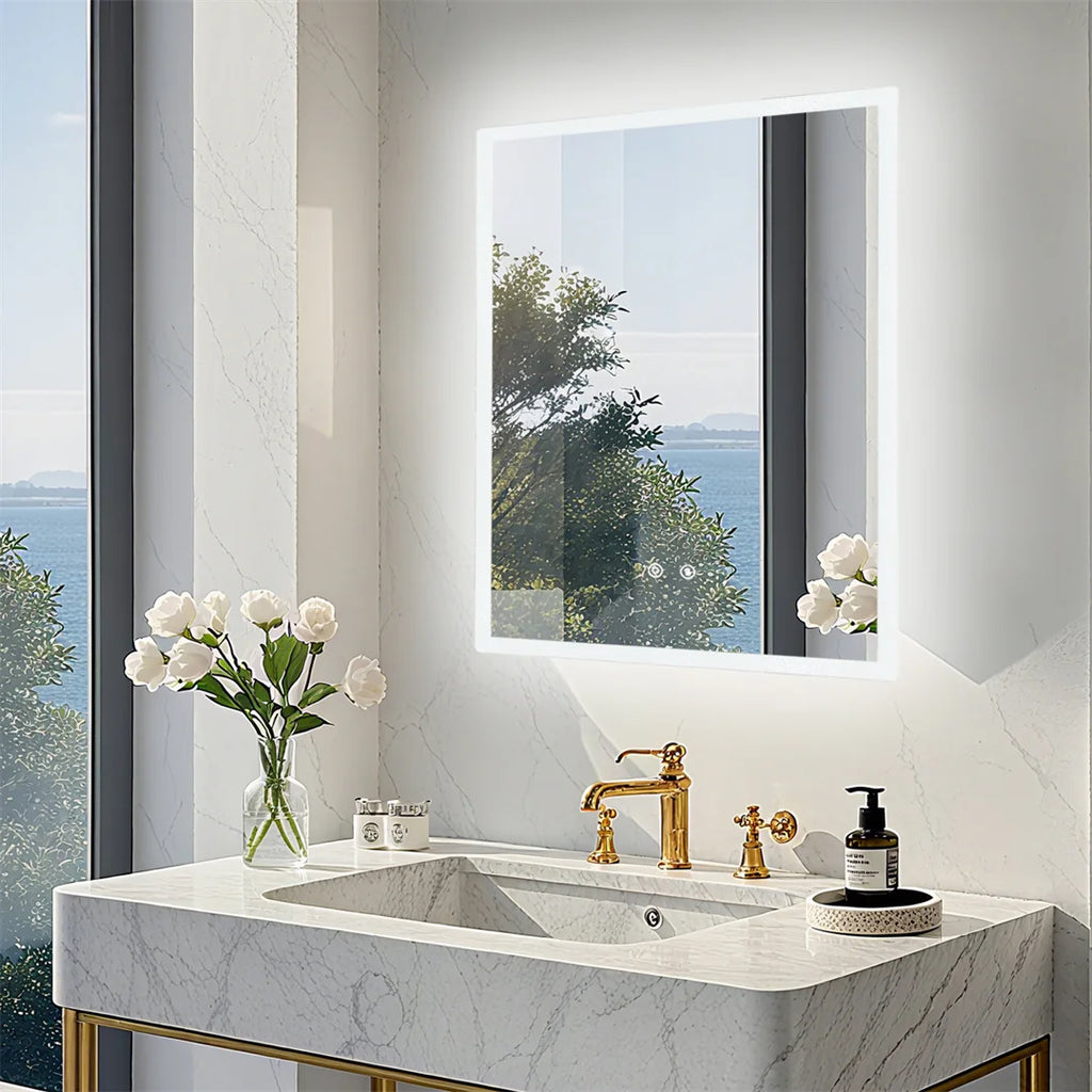 Bathroom Mirror Backlit  Anti-Fog Touch Sensor Vanity Mirror 50x70cm