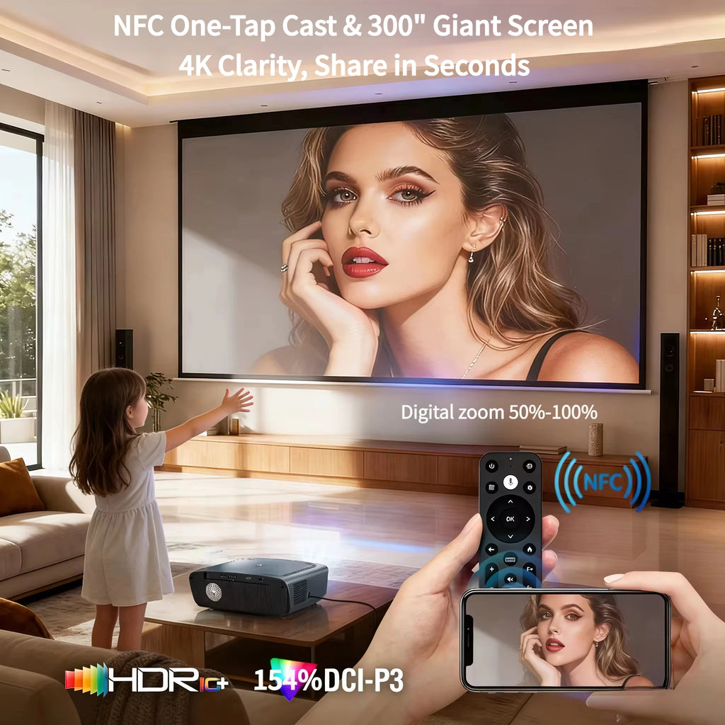 4K Smart Projector 4000 ANSI Native 1080P Google TV with Official Netflix Auto Focus WiFi Home Theatre Beamer