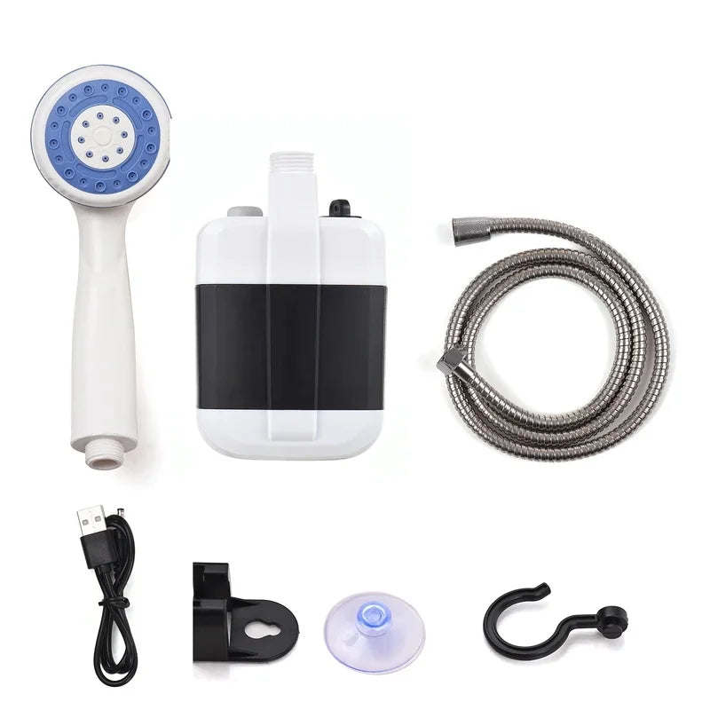 Portable Camping Shower USB Rechargeable Electric Shower Pump Outdoor Car Wash Garden Pet Cleaning Shower Head