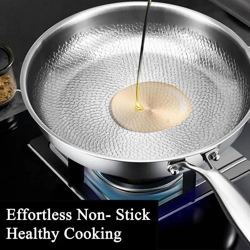 Titanium Frying Pan 28cm Non Stick Uncoated Steak and Pancake Skillet for Gas Stove Cooking