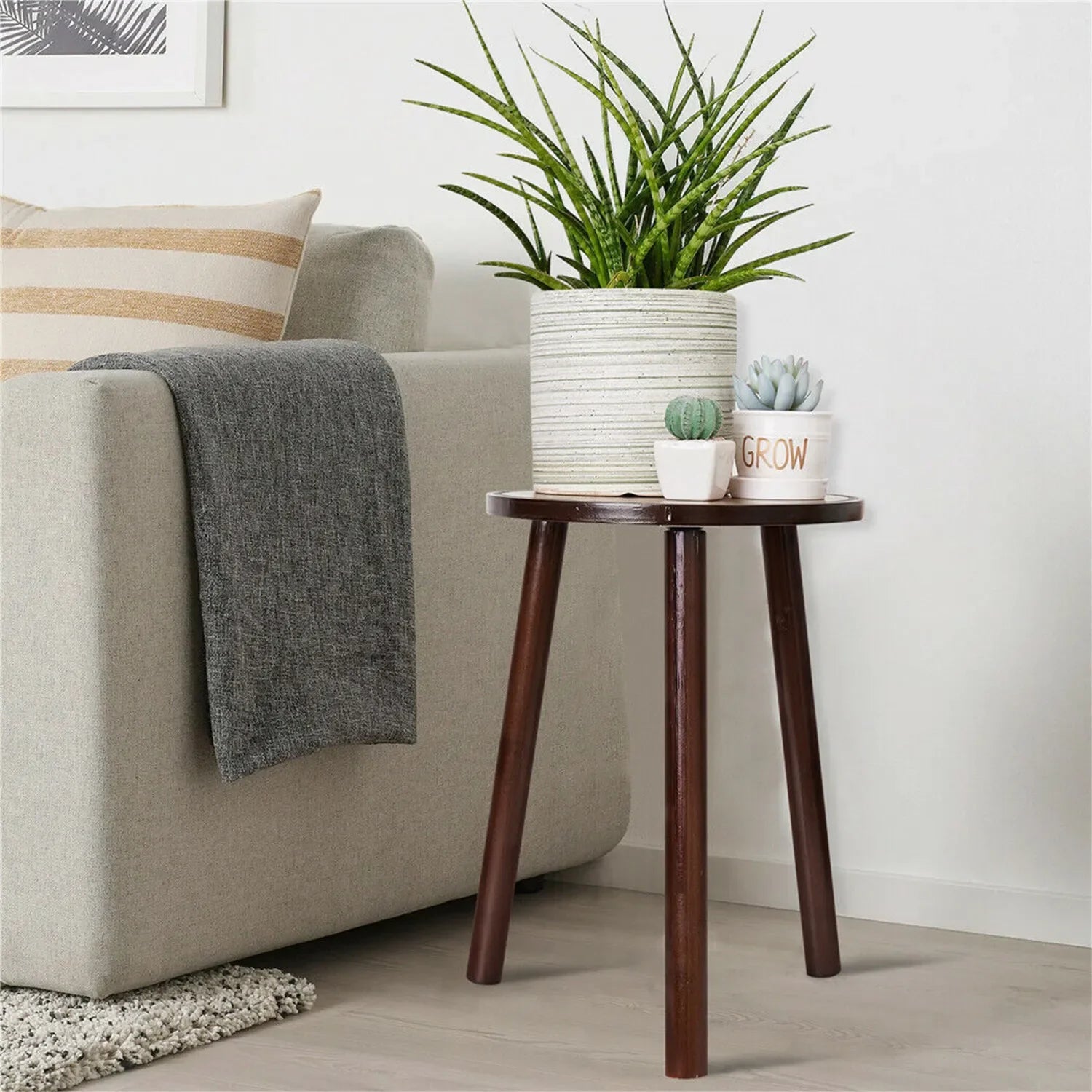 Console Table with Storage Shelf Entryway Sofa Table 2pcs Narrow Hall Table Modern Living Room Furniture Design Brown 30.5x41.9cm