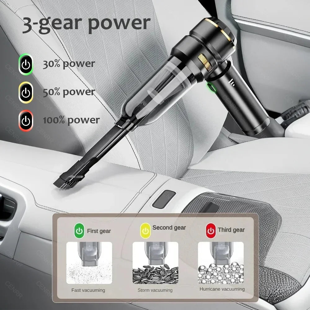 998000Pa Cordless Car Vacuum Cleaner Powerful Suction Portable Handheld Wireless Auto Cleaning Machine Ultra Black 5 HEPA