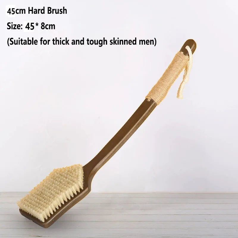 45cm Hard Back Scrubber Shower Body Brush Curved Long Handle Wet Dry Exfoliating Bath Tool Men Women 45 × 8cm