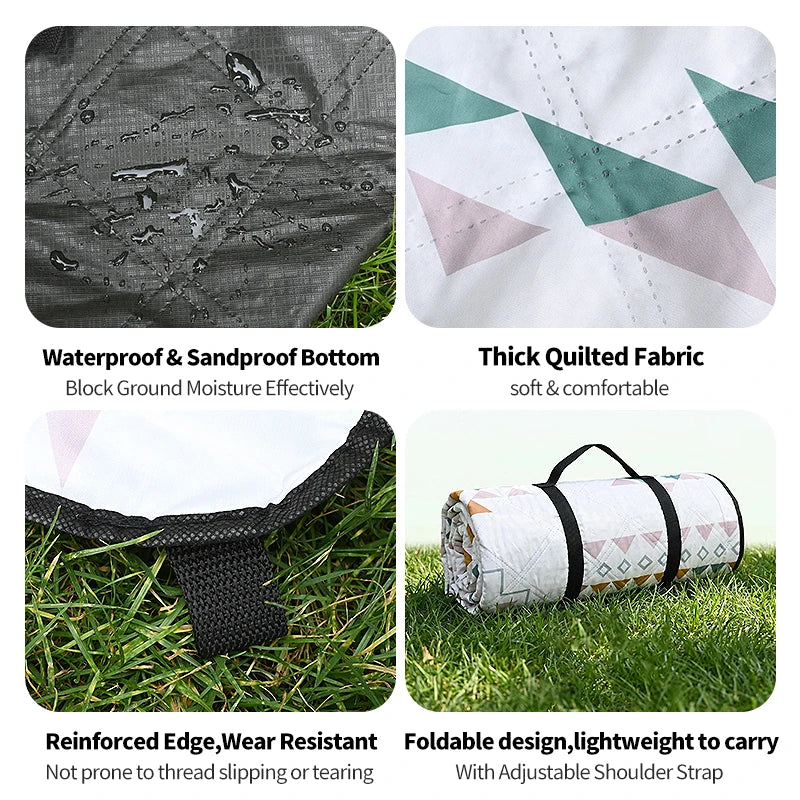Large Outdoor Picnic Mat Waterproof Lawn Camping Blanket Moisture Proof Thickened Washable Ground Mat 200 × 300cm