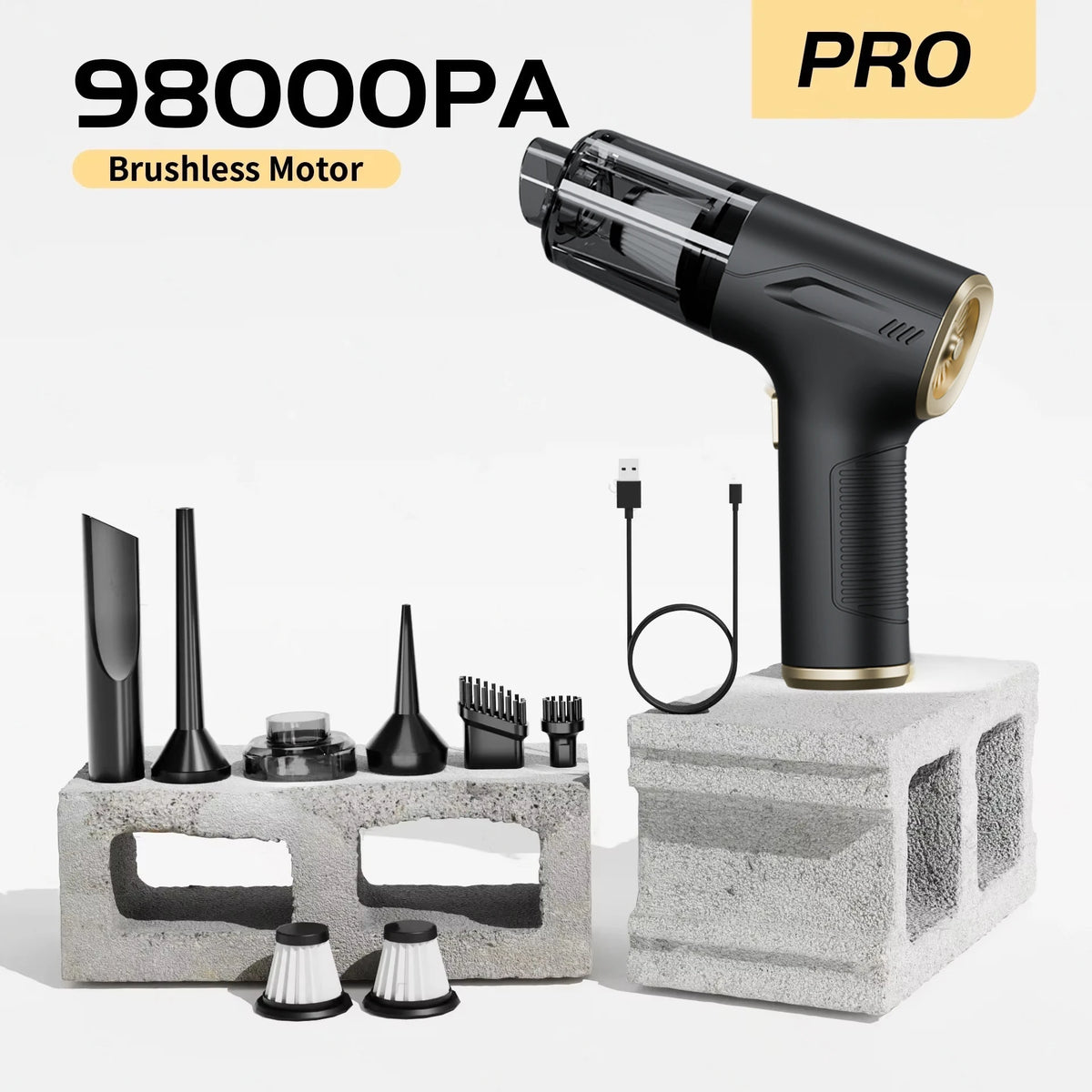 98000Pa Cordless Car Vacuum Cleaner Powerful Suction Handheld Portable Wireless Cleaning Machine Home Appliance Pro 2 HEPA
