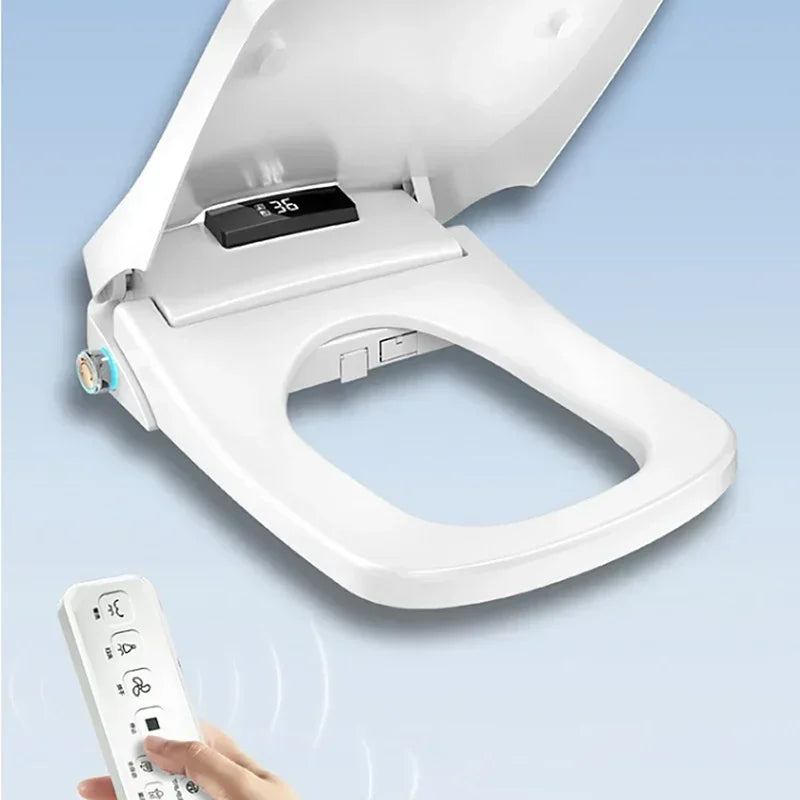 Smart Toilet Seat 51cm Square Electronic Bidet Seat with Heated Wash Drying and Auto Open Lid 220-230V