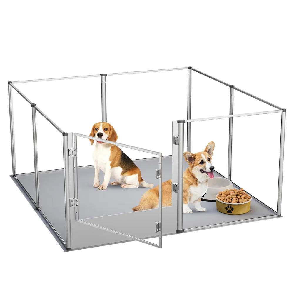 Dog Puppy Playpen Exercise Pen Containment Pen Extra Large Clear Enclosure Dog & Small Animal With Waterproof Pad