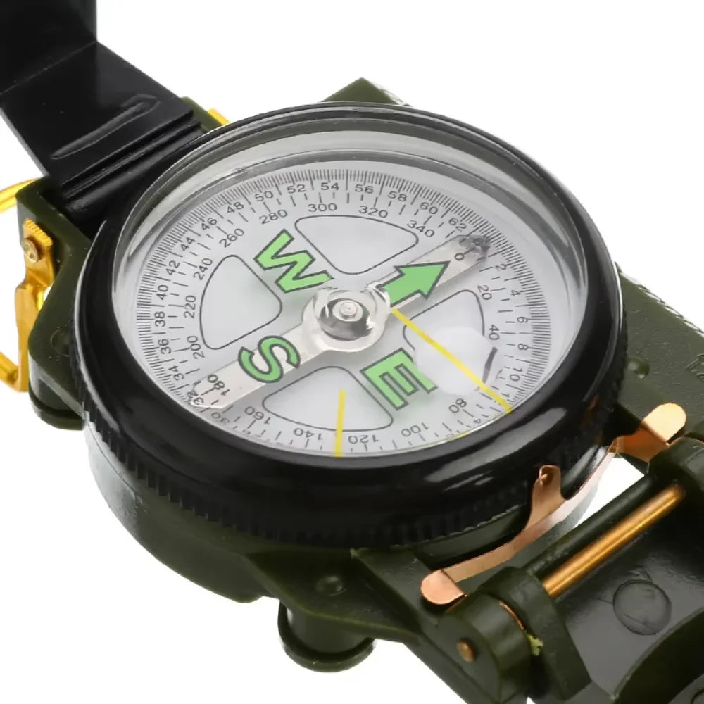 Waterproof High Precision Compass Outdoor Navigation Tool Hiking Mountaineering Military Style Metal Sight Compass 6.2×5.7×7.2cm