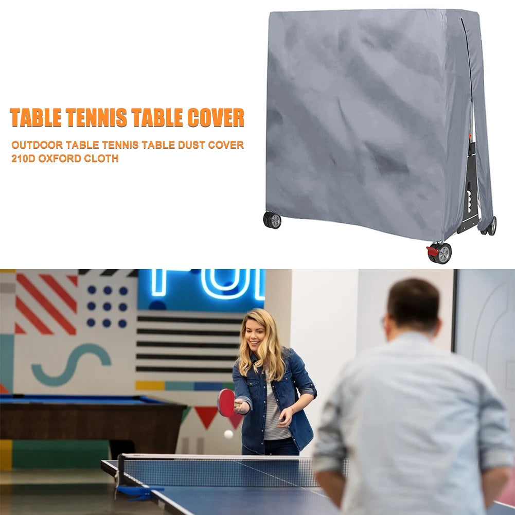 Table Tennis Table Cover Dustproof, Heavy Duty Zipper Protector For All-Weather 185 × 165 × 70 cm