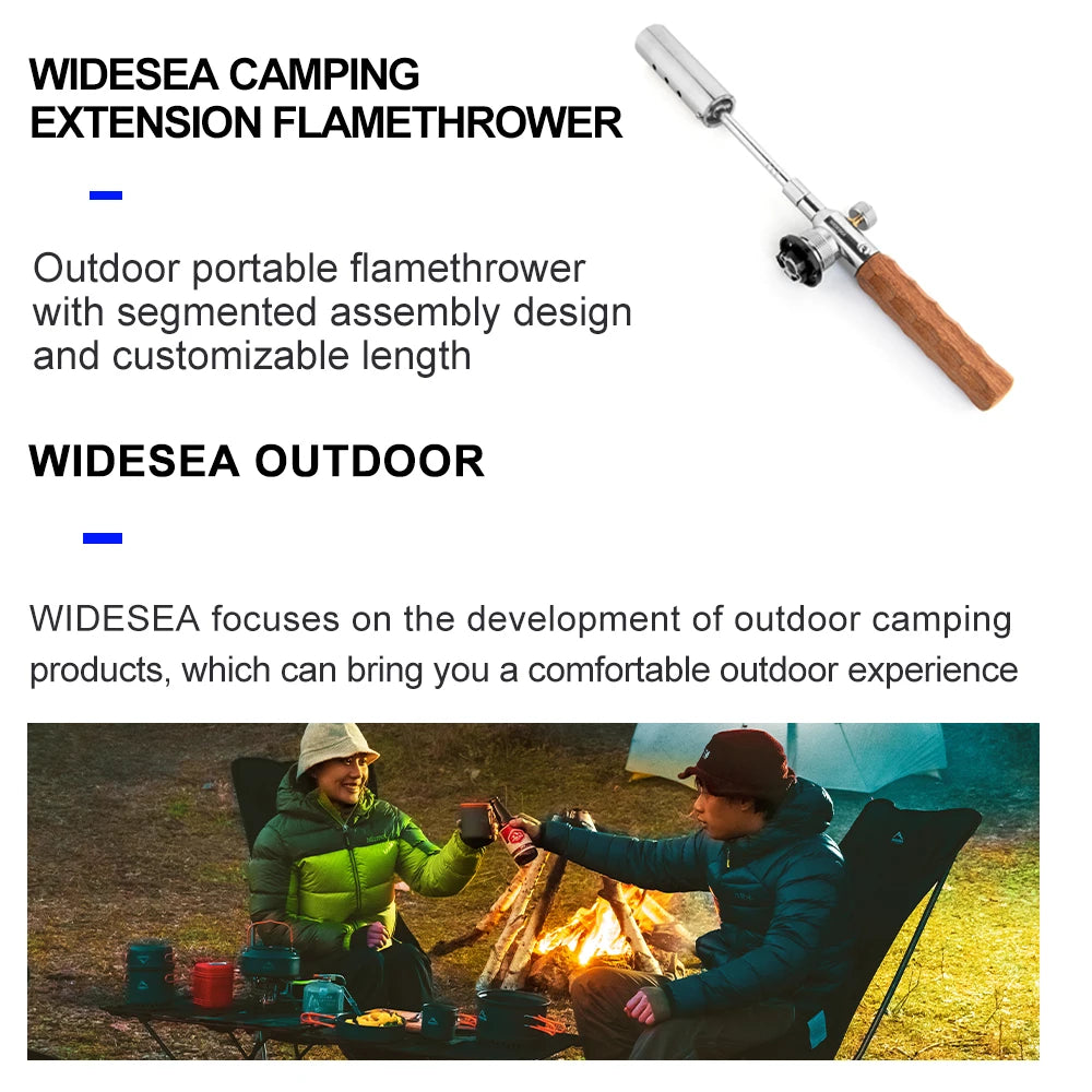 Long Handle Stainless Steel Outdoor Fire Starter Detachable Portable BBQ Camping Ignition Tool Easy Carry 57.5cm