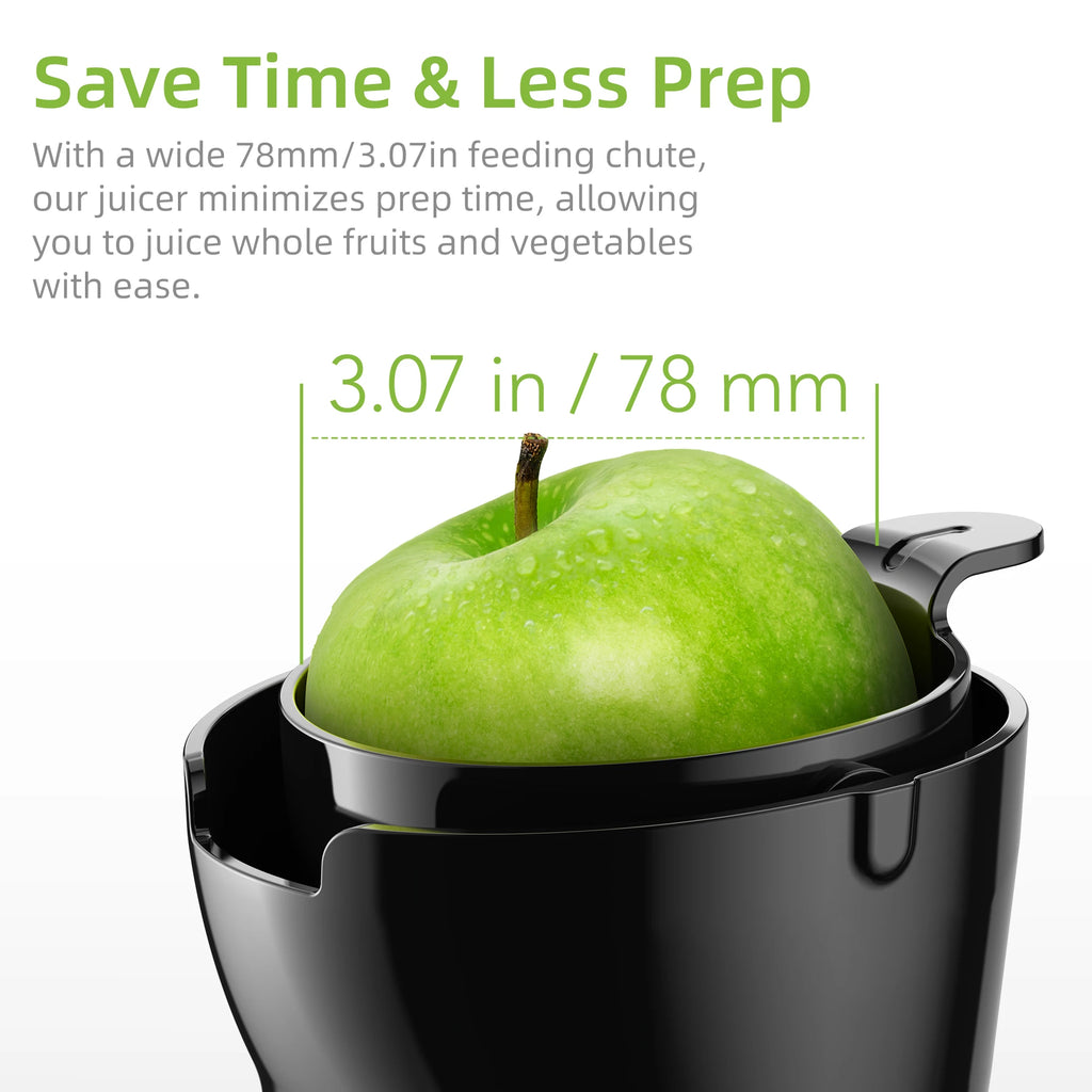 Cold Press Juicer SJ-017 200W Slow Masticating Juice Extractor 78mm Feed Chute 40-65RPM Motor Whole Fruit Juicer AU