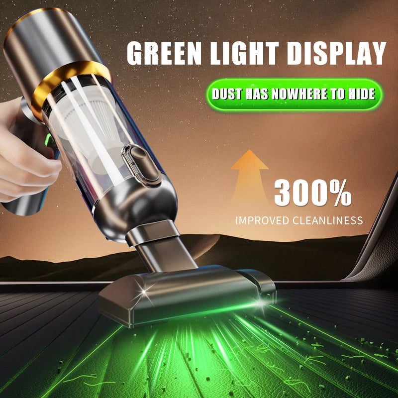 MAX 998000Pa Cordless Car Vacuum Cleaner Strong Suction Handheld Portable Wireless Cleaning Machine 2 HEPA Filters Silver