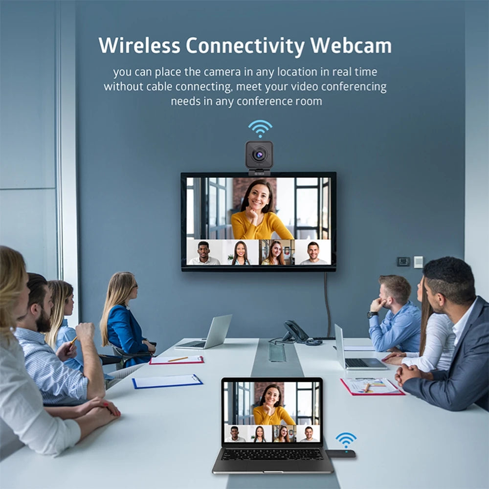 Wireless Webcam 1080P HD PC Camera with Microphone 2.4GHz Web Camera for Streaming Video Calls and Online Meetings