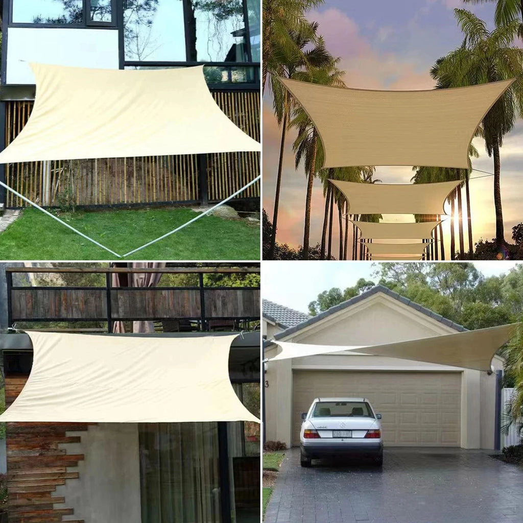 Outdoor Shade Sail Beige Garden Patio Shade Waterproof UV-Proof 300x250cm Terrace Carport Backyard
