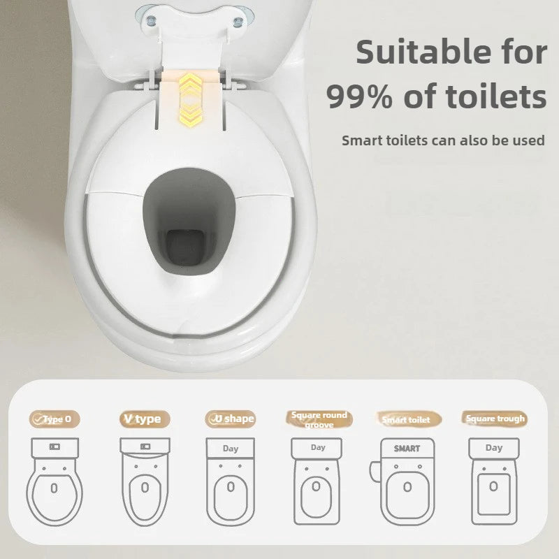 Foldable Toddler Toilet Seat Portable Potty Training Seat with Urine Barrier Universal Family Toilet Seat Suction Cups Simple