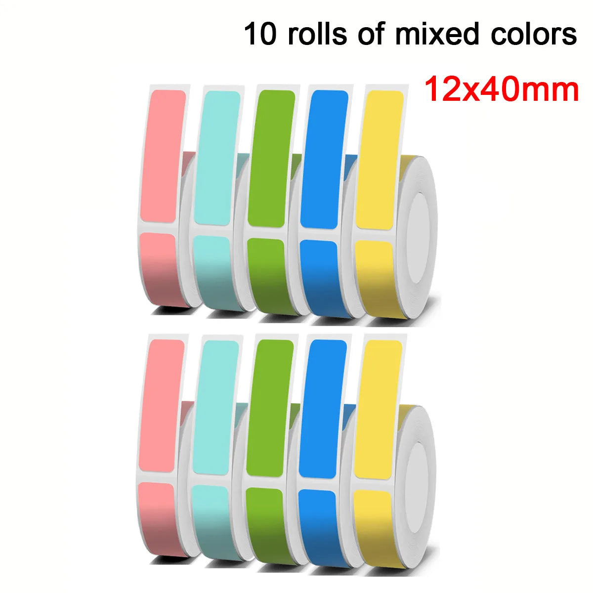 P15 Mini Portable Thermal Printer Wireless Bluetooth-Compatible Label Maker Sticker Machine Home Office Tags 10 Rolls Mix Color