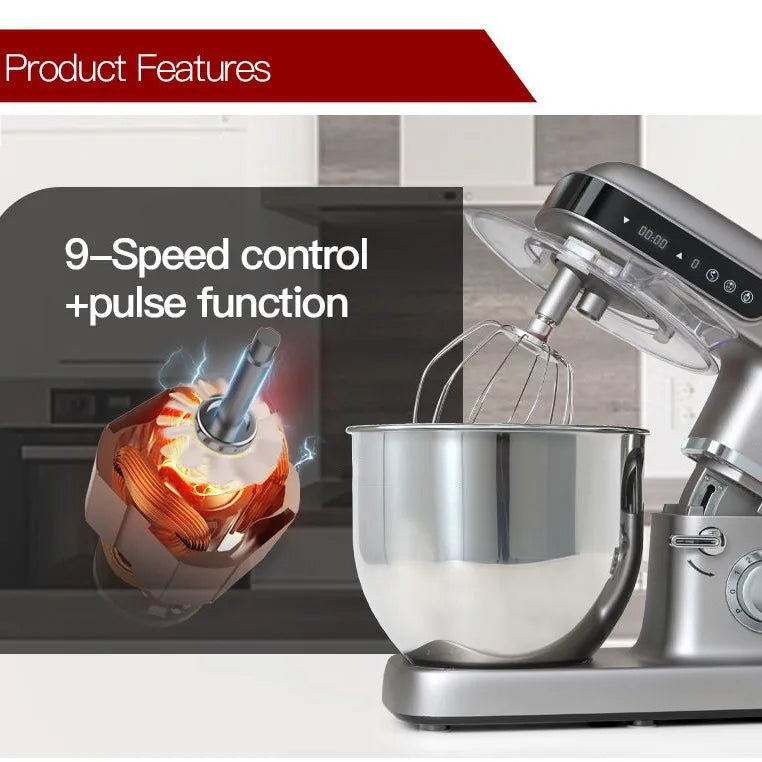 10L Large Capacity Stand Mixer Kneading Machine Food Mixer Baking Dough Mixer Light Grey Kitchen Appliance AU