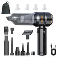 High Power Cordless Car Vacuum Cleaner Handheld Wireless Air Duster Brushless Motor Cleaning Machine 4 HEPA Filters Black