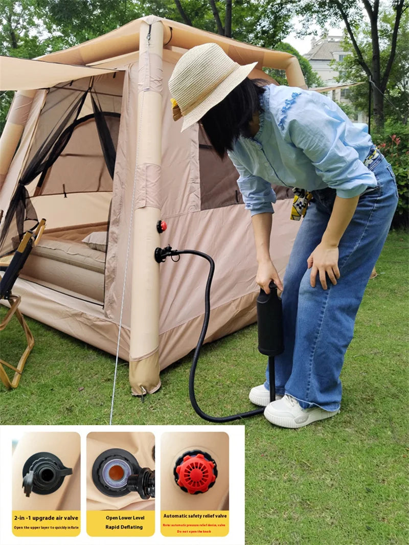 Large Inflatable Camping Air Tent 4-5 Person Family Dome Shelter One Touch Setup Outdoor Hiking Tent Only