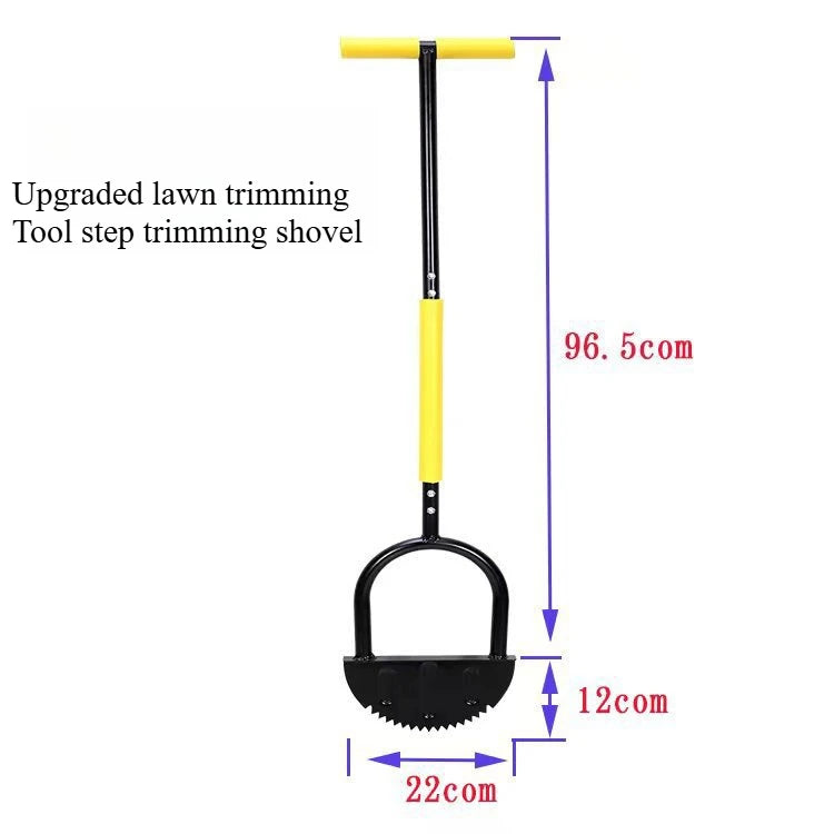 Garden Soil Aerator Lawn Hole Puncher Soil Loosening Tool Grass Aeration Spike Tool Black Yellow 96.5 × 27cm