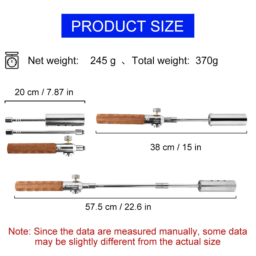 Long Handle Stainless Steel Outdoor Fire Starter Detachable Portable BBQ Camping Ignition Tool Easy Carry 57.5cm