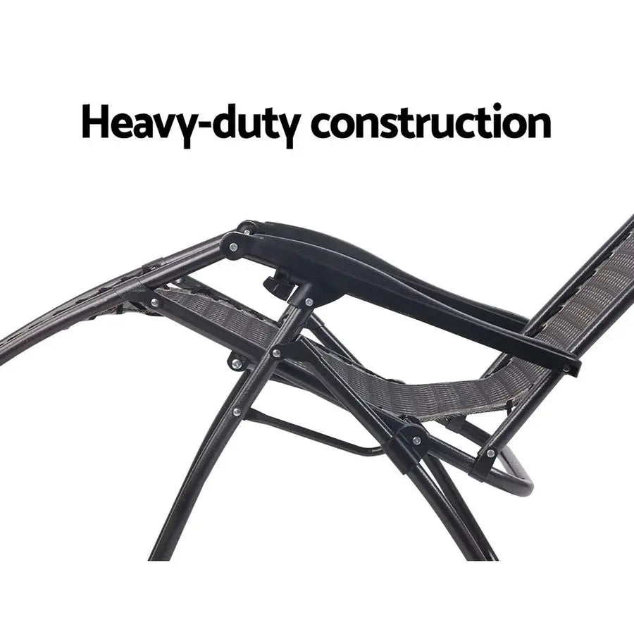 Zero Gravity Chair Portable Foldable Reclining Lounge chair For Outdoor, Camping, Beach Grey  94 x 66cm