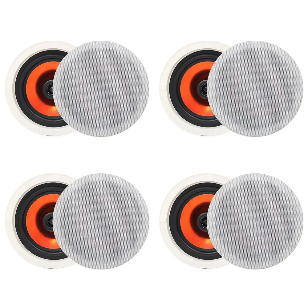 Ceiling Speakers 4 Pack 600W Wall Mount Recessed Audio System for Kitchen Bedroom Bathroom Patio 16.5cm