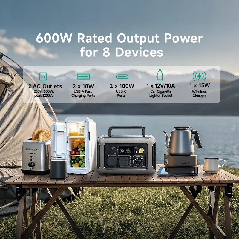 600W Portable Power Station 299Wh LiFePO4 Solar Generator 1200W Surge AC Outlets Camping RV Home Backup AU