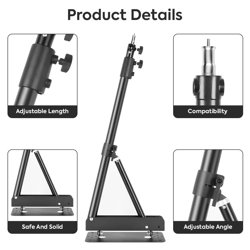 Photography Video Light Kit 60W LED Studio Light with Wall Mount Boom Arm Stand Cold and Warm Lighting 137cm