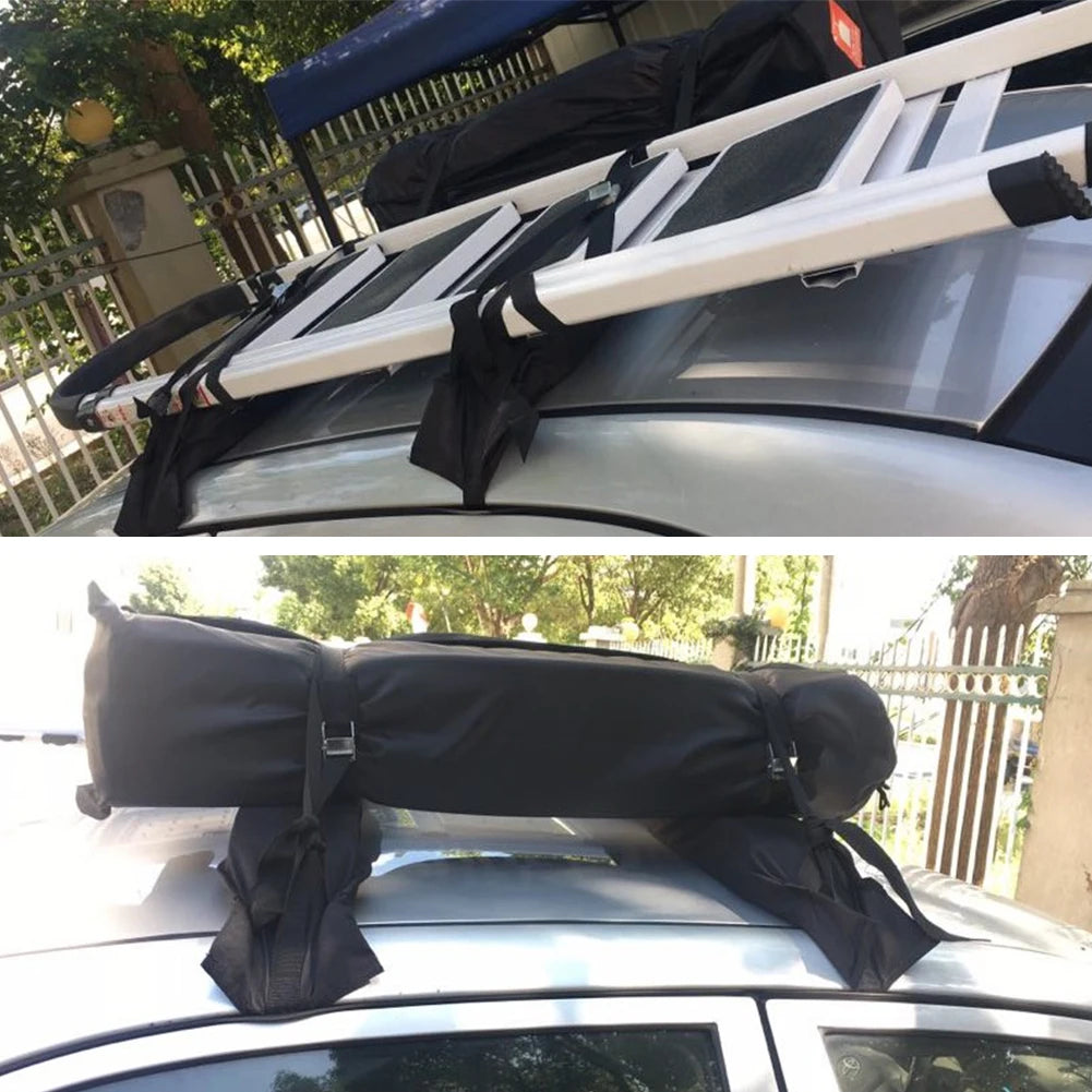 Padded Soft Car Roof Rack Cross Bars Luggage Carrier Rails Space Saving Roof Top Rack Load Capacity 75kg 2 Piece