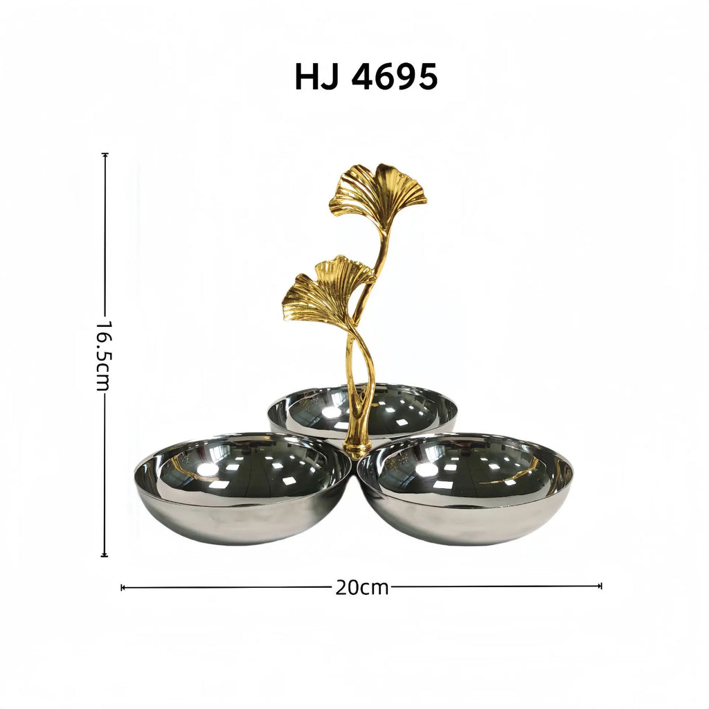 Stainless Steel Snack Serving Tray Fruit Candy and Dried Fruit Plate Silver 20cm 16.5 × 20cm