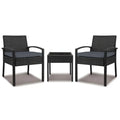 Outdoor Bistro Set Patio Set 3-Pieces Table & Chairs Black