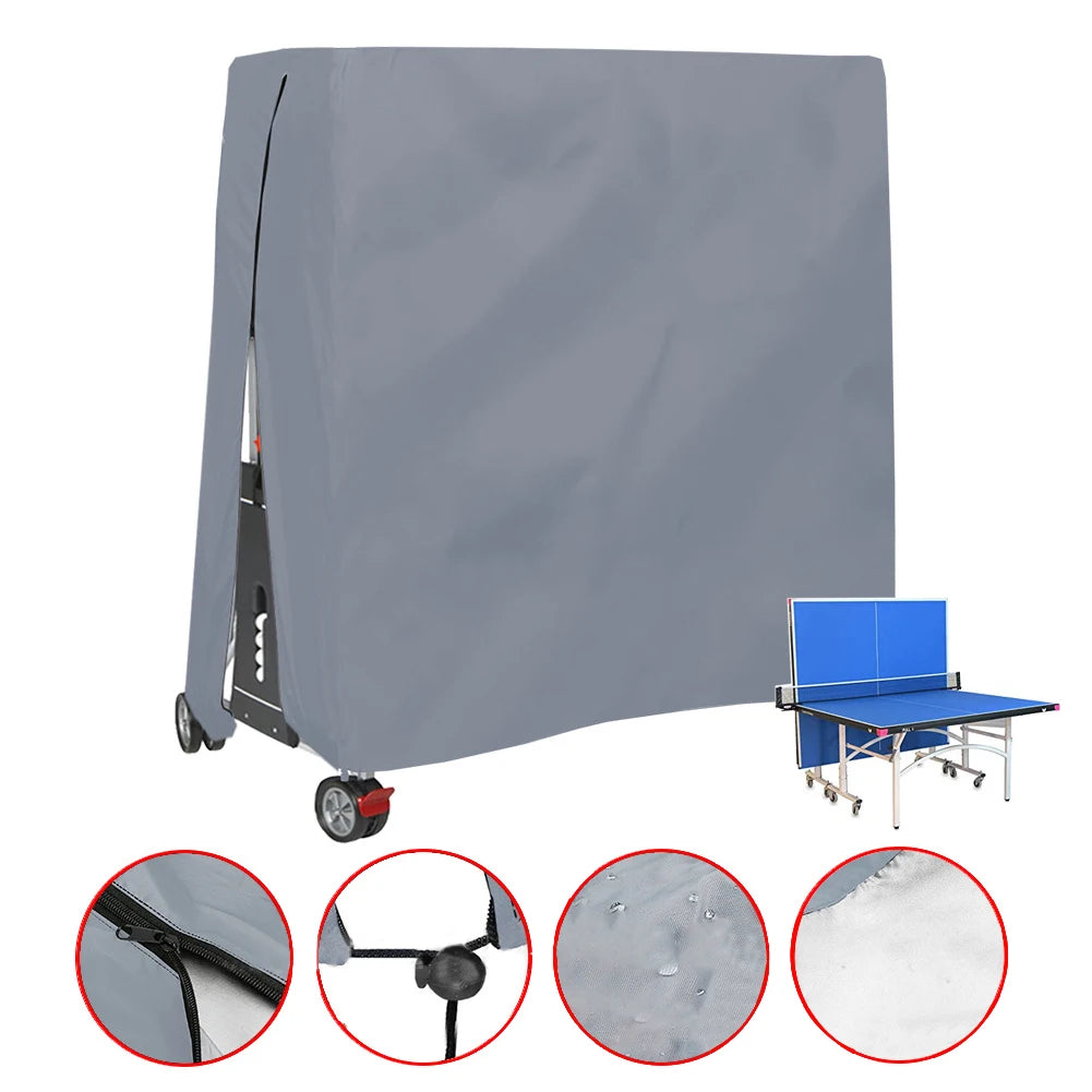 Table Tennis Table Cover Dustproof, Heavy Duty Zipper Protector For All-Weather 185 × 165 × 70 cm