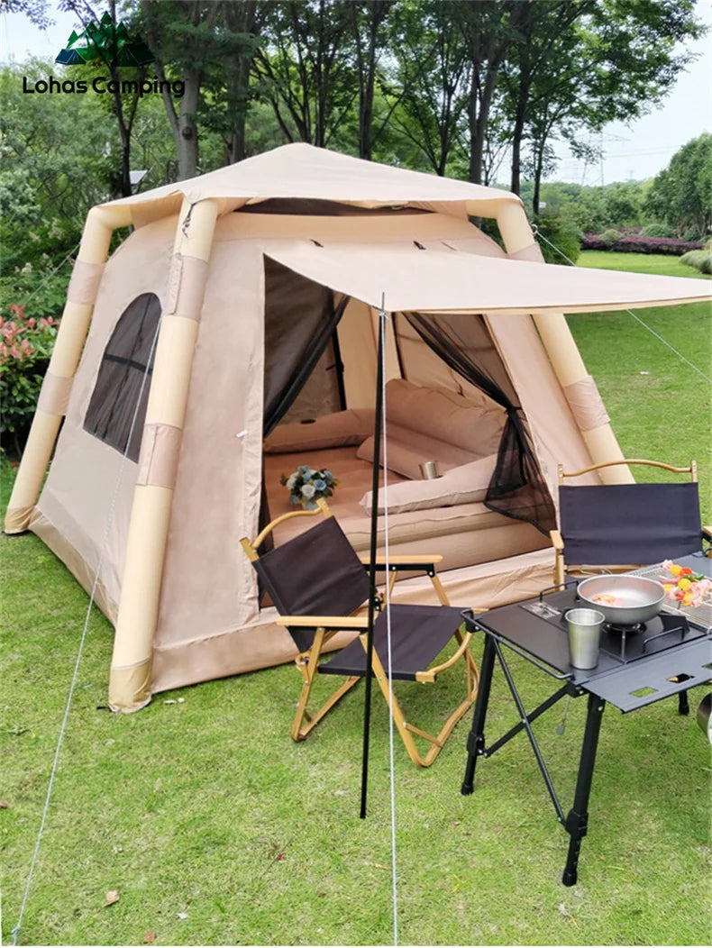 Large Inflatable Camping Air Tent 4-5 Person Family Dome Shelter One Touch Setup Outdoor Hiking Tent Only