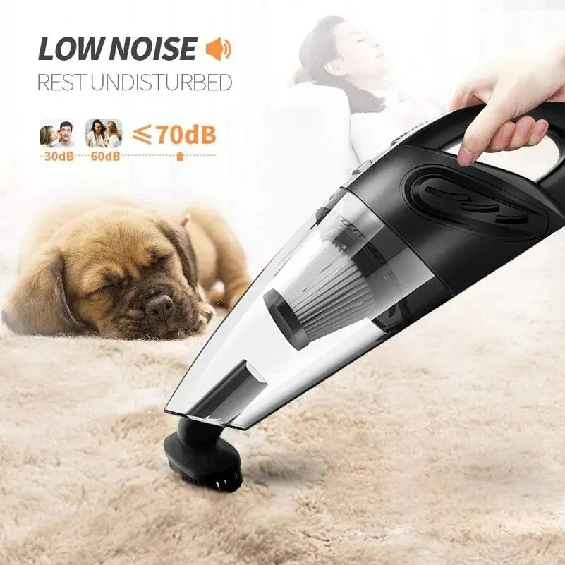 Cordless Handheld Vacuum Cleaner Powerful Cyclone Suction Rechargeable Car Home Cleaner Quick Charge Pet Hair Black