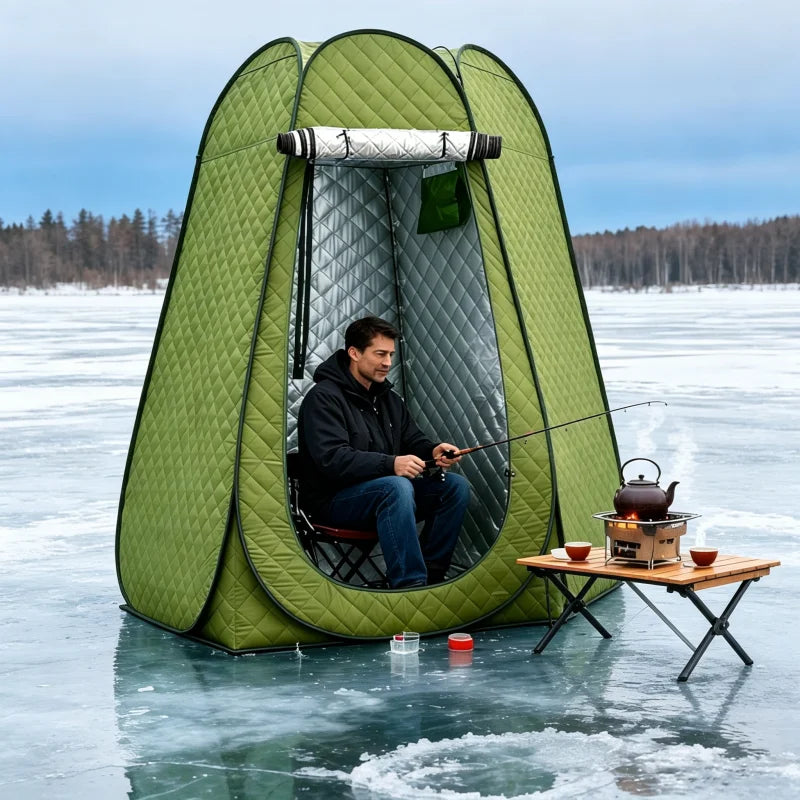 Portable Thermal Camping Tent Waterproof Changing Room Winter Shower Toilet Ice Fishing Outdoor Shelter 1.2 × 1.9m