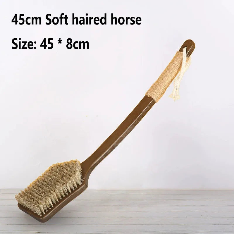 45cm Soft Back Scrubber Shower Body Brush Curved Long Handle Wet Dry Exfoliating Bath Tool Men Women 45 × 8cm