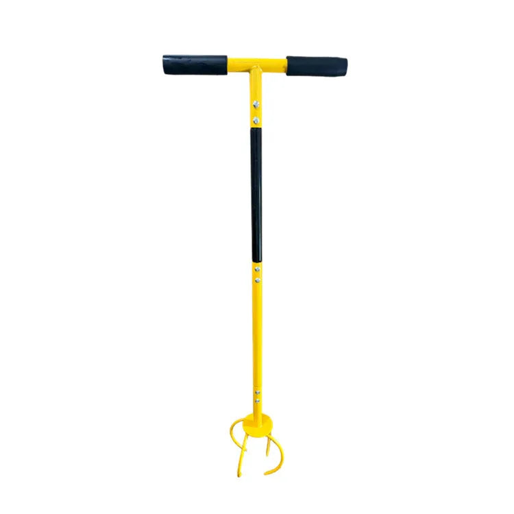Garden Soil Aerator Lawn Hole Puncher Soil Loosening Tool Grass Aeration Spike Tool Yellow Black 97 × 30cm