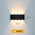 Aluminum LED Wall Lamp 8W Waterproof IP65 Black Warm Light 3000K for Outdoor and Indoor Lighting