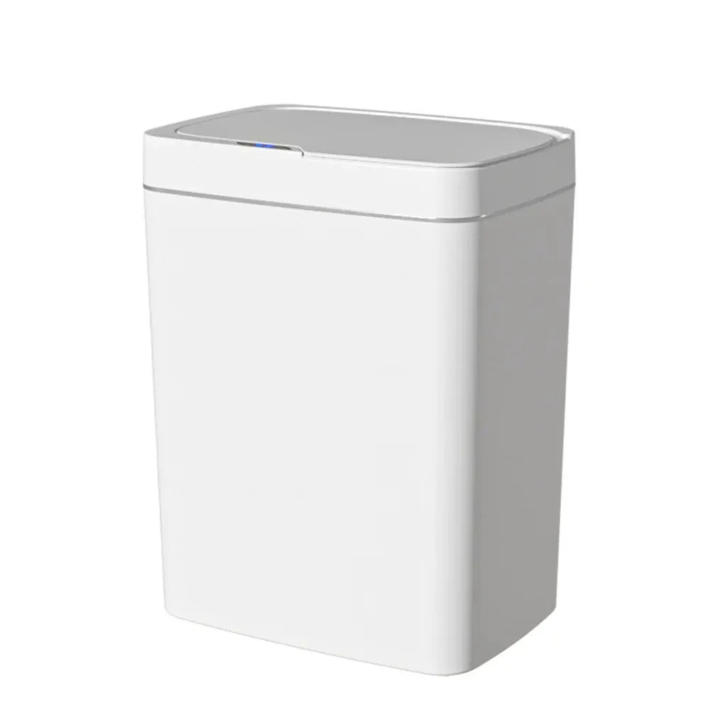Smart Bathroom Trash Can Automatic Bagging Electronic Garbage Bin Touchless Sensor Narrow Smart Home Waste Bin 15L White 26×18.5×30.5cm