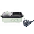 Electric Shabu Pot and Grill 2-in-1 Non-Stick Multi Cooker for BBQ, Steak, Ramen and Noodles Green