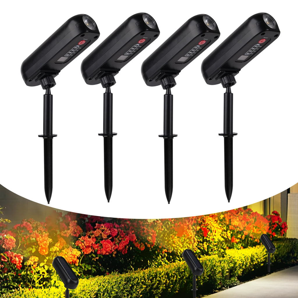 Solar Spotlights 4 Pack LED Garden Uplights IP65 Waterproof Outdoor Landscape Lights Warm White 14.5x3.3x18.5cm