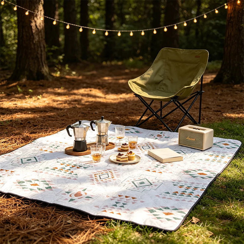 Large Outdoor Picnic Mat Waterproof Lawn Camping Blanket Moisture Proof Thickened Washable Ground Mat 200 × 200cm