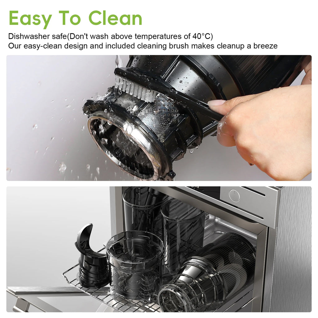 Cold Press Juicer 130mm Feed Chute Slow Masticating Whole Fruit & Vegetable Juicer BPA Free AU Plug SJ-023